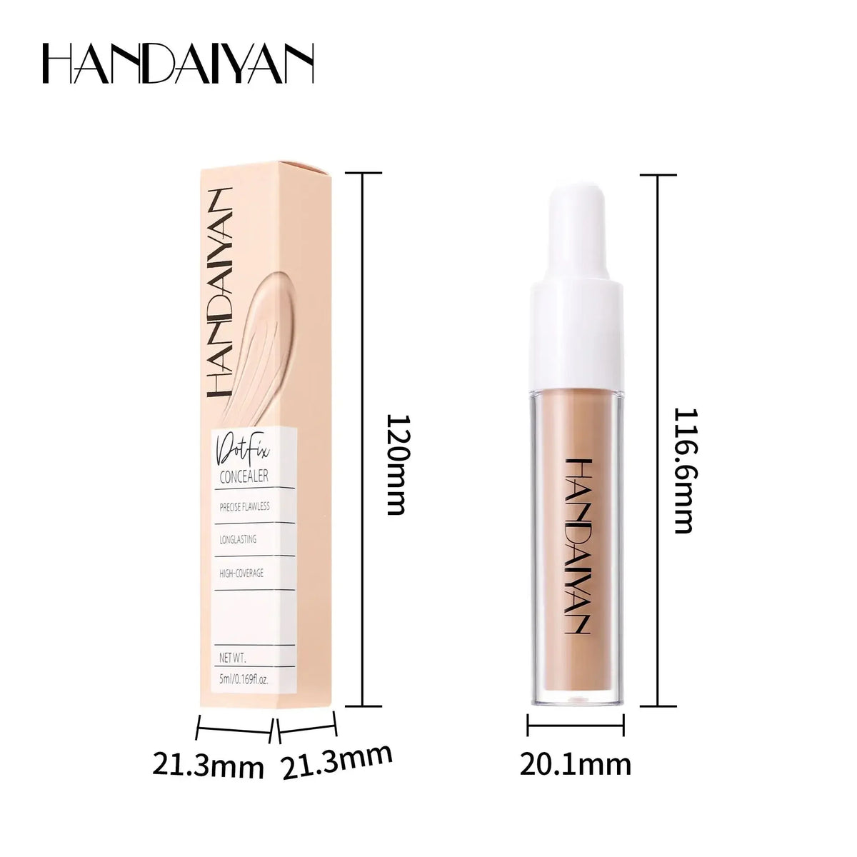 HANDAIYAN 8-Shade Liquid Concealer – Full Coverage Waterproof