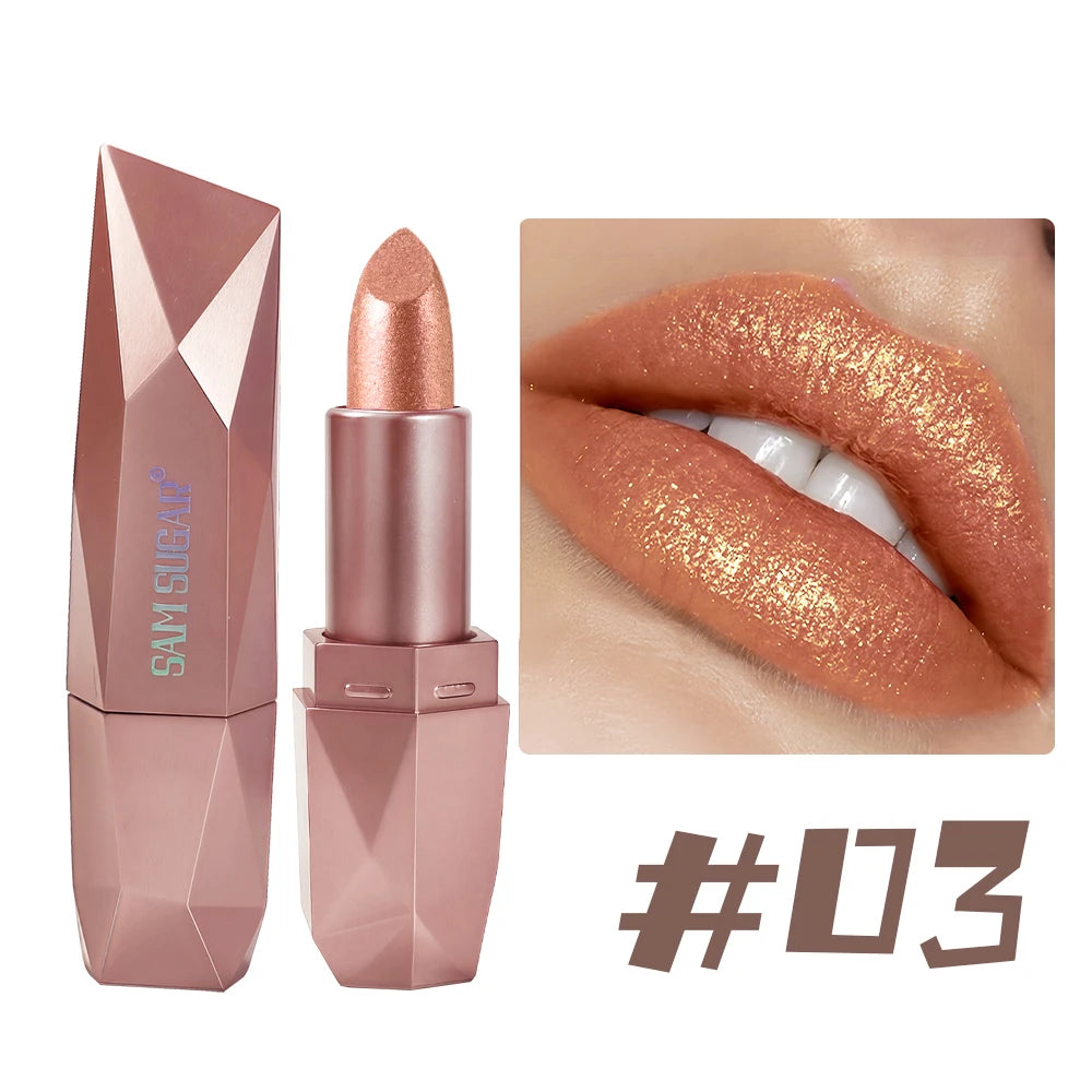 SAM SUGAR Diamond Glitter Lipstick | Metallic Waterproof Shine