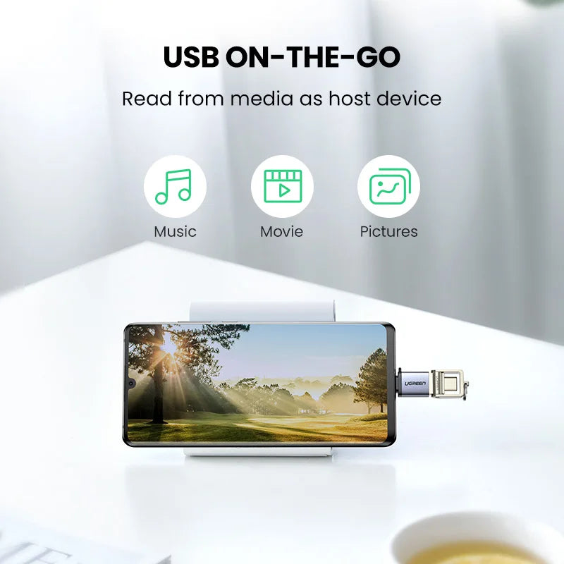 UGREEN USB-C to USB 3.0 OTG Adapter | Thunderbolt 3 USB-C OTG Adapter PRIMED