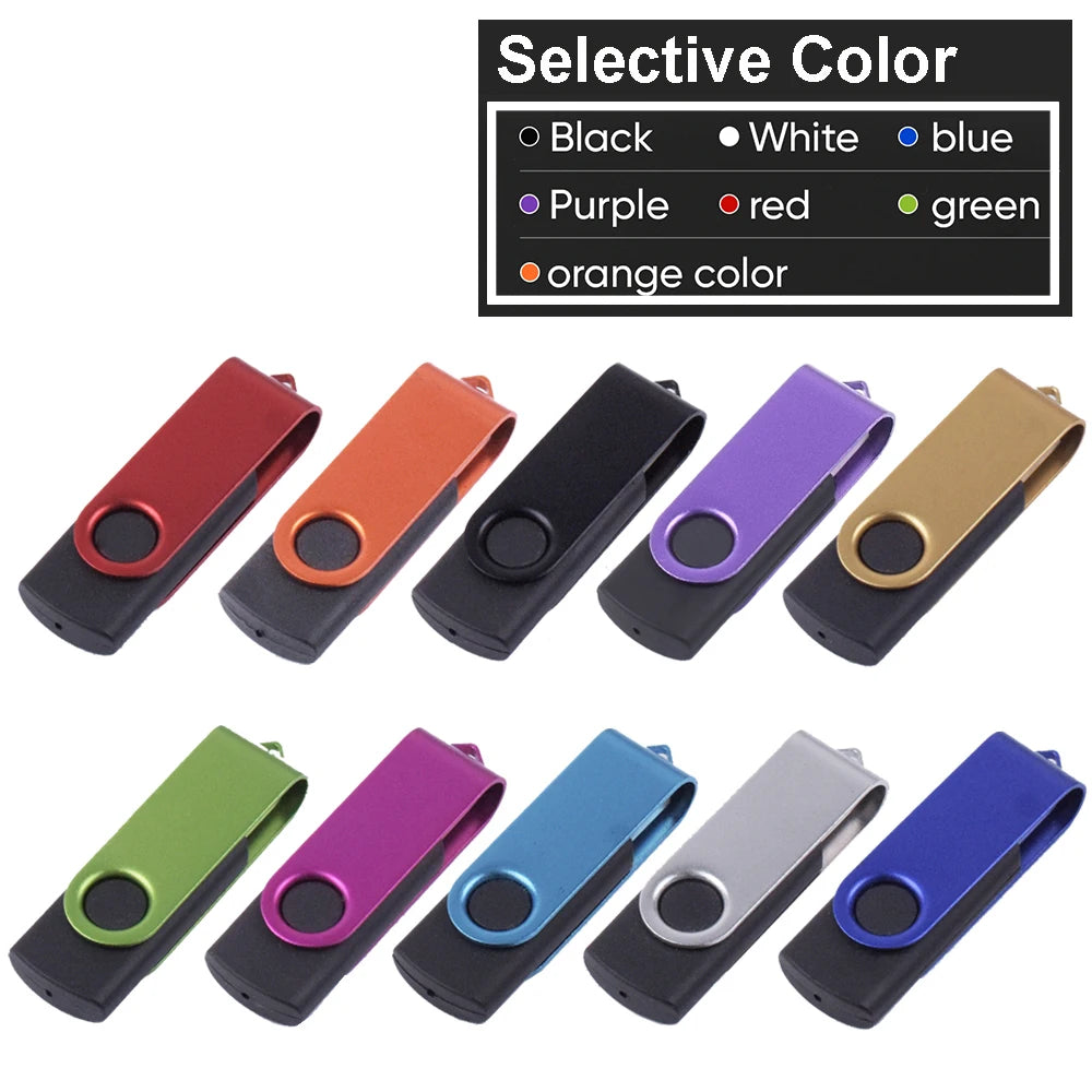 10-Pack Rotatable USB Flash Drives 32GB | Custom Logo Gift USB Flash Drive PRIMED