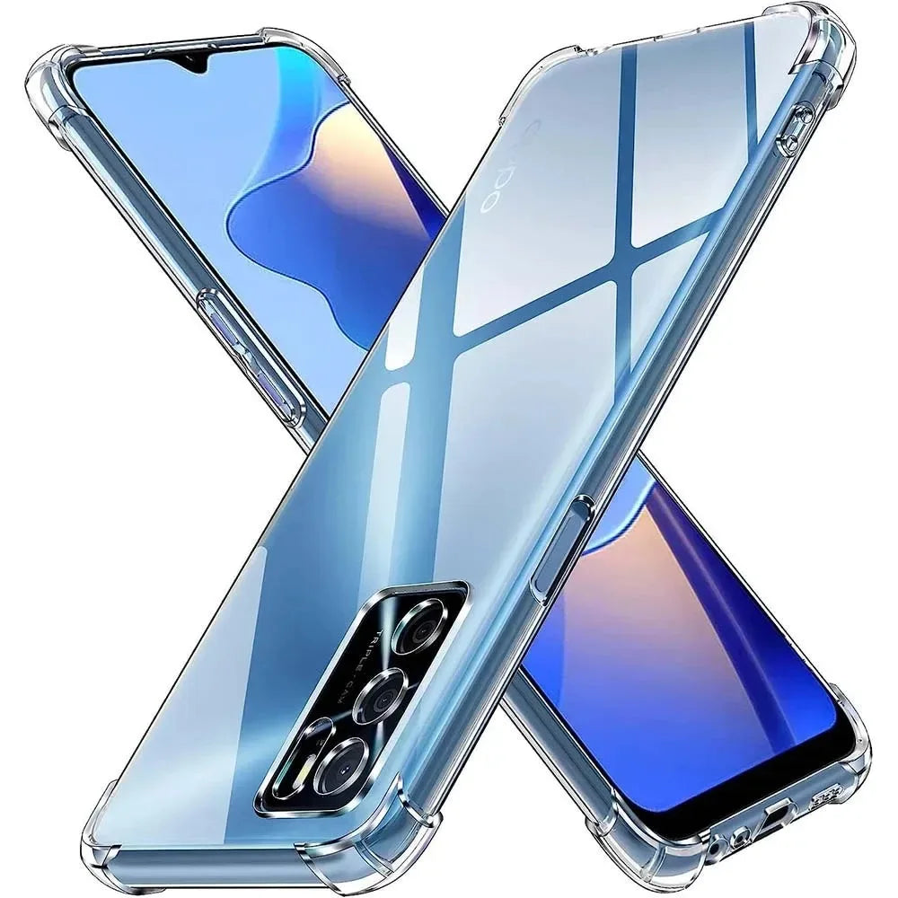 Crystal Clear TPU Case for OPPO A16 A17 A54 A55 A76 A96 Phone Case Cover PRIMED OPPO A16 Clear