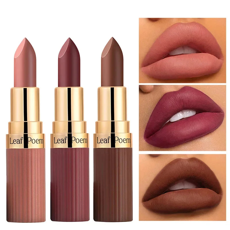 6-Color Velvet Matte Lipstick – Waterproof & Long-Lasting Matte Lipstick PRIMED