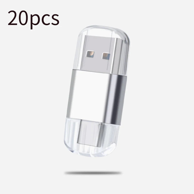 Mini 2-in-1 USB & Type-C TF/SD Card Reader – Metal Adapter USB Card Reader PRIMED 20pcs