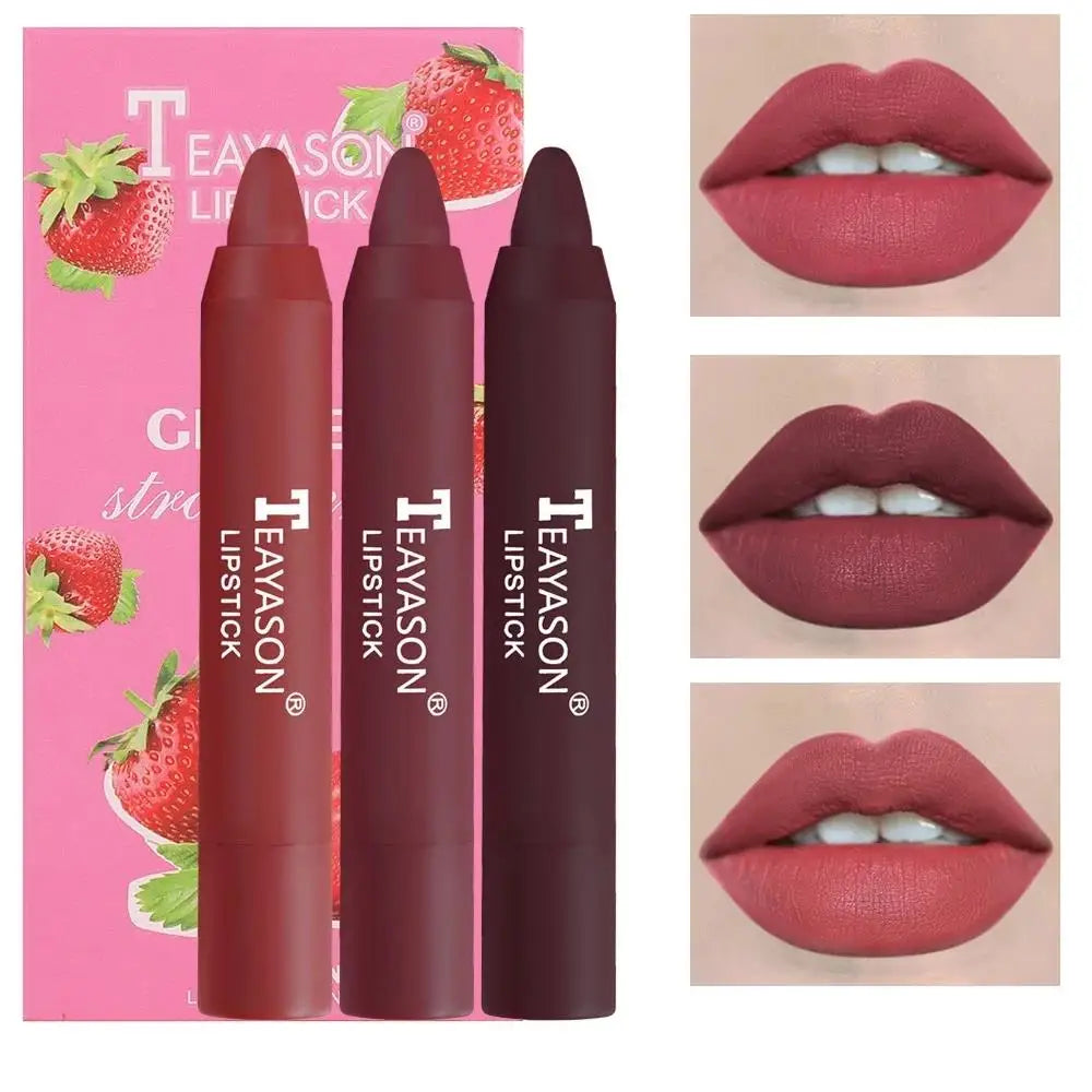 TEAYASON Matte Lipstick Set 3pcs – Waterproof Velvet Long-Lasting