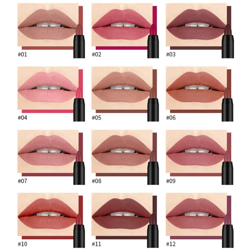 Velvet Matte Lipstick – 19 Shades, Long-Wear & Moisturizing