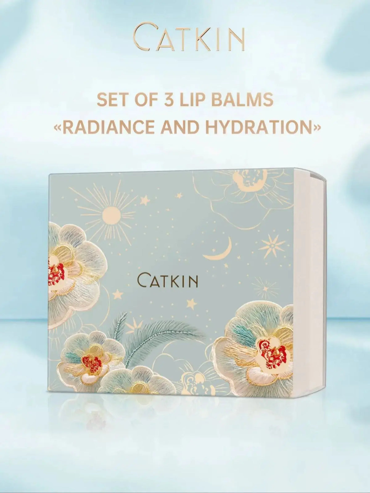 CATKIN 3PCS Glossy Lip Balm Set | Mirror Shine 12H Hydration Lip Balm Set PRIMED