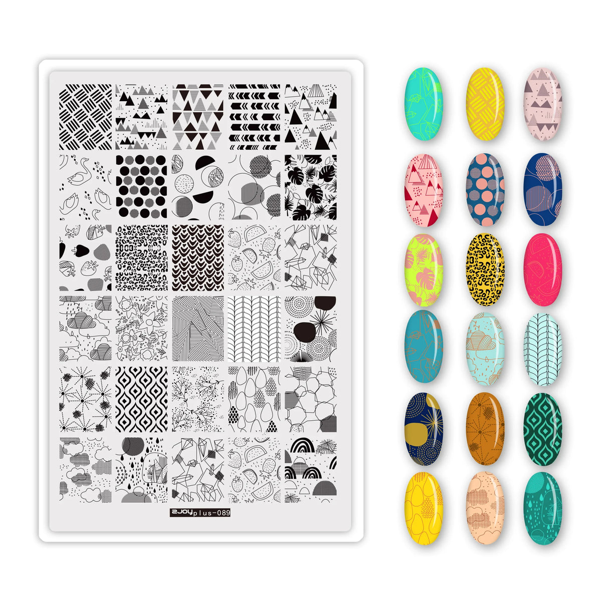 MAFANAILS Large Nail Stamping Plate 14.5x9.5cm – Letter Design Nail Stamping Plate PRIMED