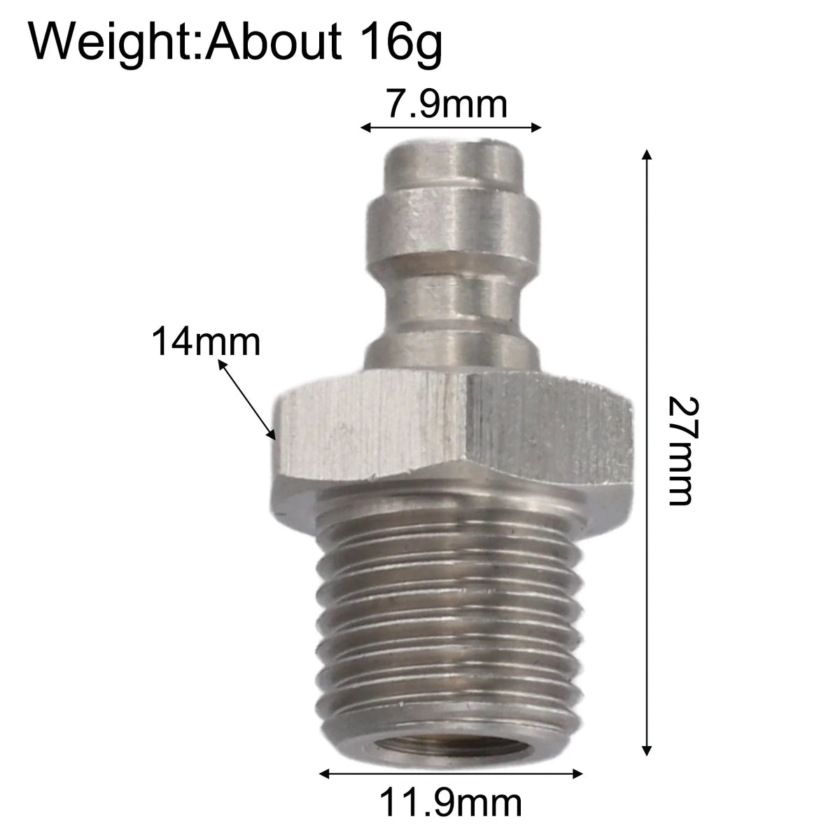 M12×1.25 Adapter Check Valve – 8mm Quick-Fill, 40MPA