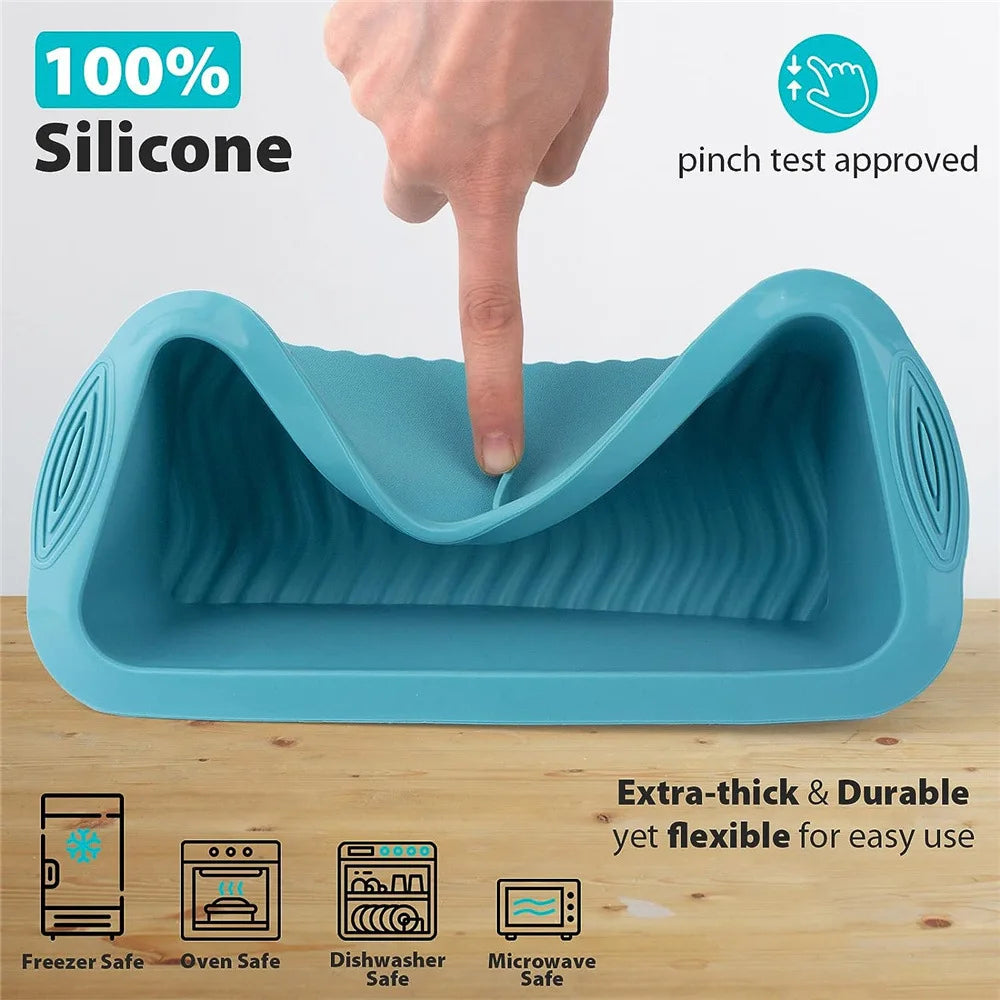 LMETJMA Silicone Loaf Pan – Non-Stick Bread & Meatloaf Mold Silicone Loaf Pan PRIMED
