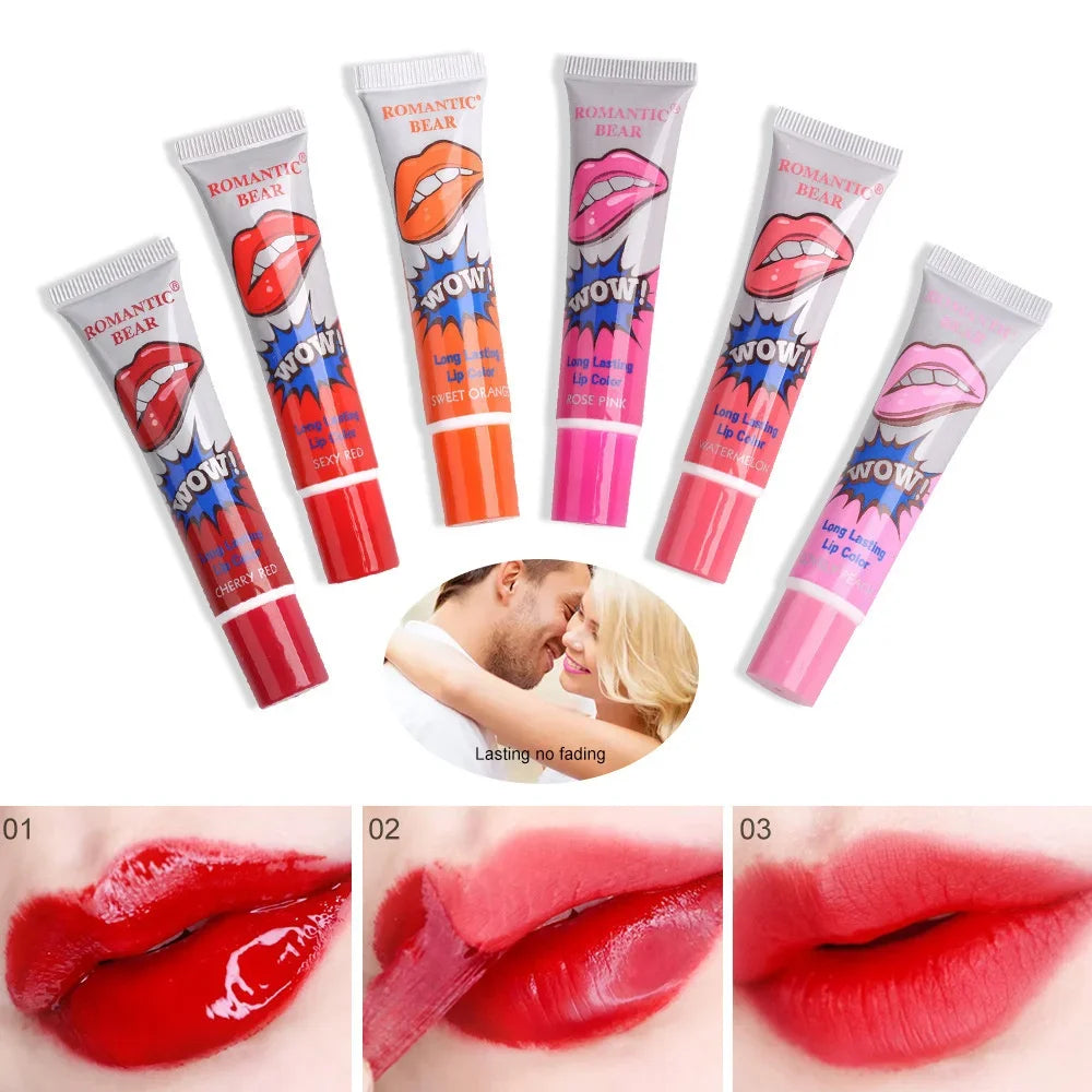 Peel-Off Liquid Lip Tint – 6 Colors Waterproof Matte Gloss Peel-Off Lip Tint PRIMED