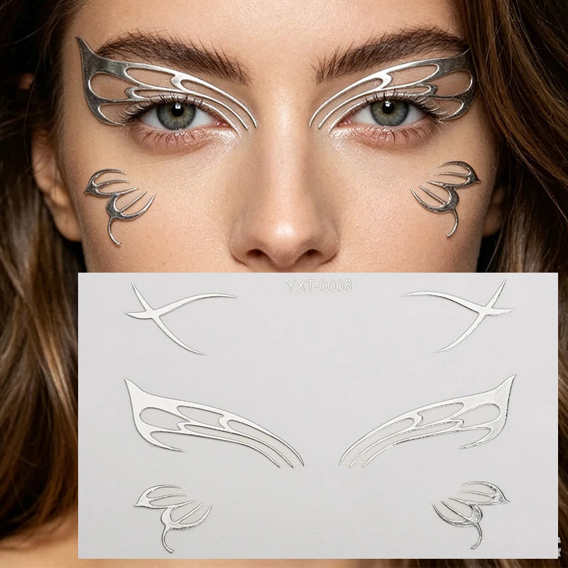 Holographic Laser Eyeliner Stickers – Waterproof Face Art Decals