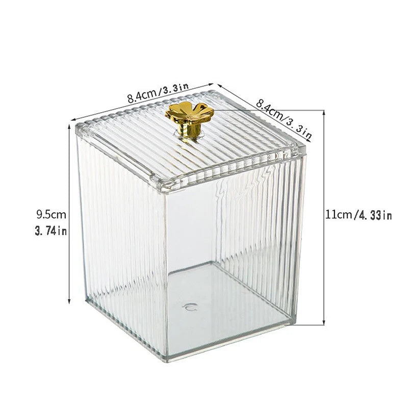 Transparent Dust-Proof Cotton Swab & Makeup Organizer Box