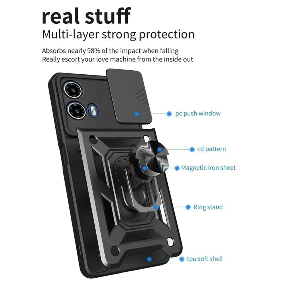 Shockproof Armor Case Motorola Moto G & Edge | Ring Holder Phone Armor Case PRIMED