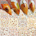 12-Pc Bronzing Autumn Nail Stickers – Pumpkin, Owl & Maple Leaf Nail Art Stickers PRIMED NLZ4063-S1-02