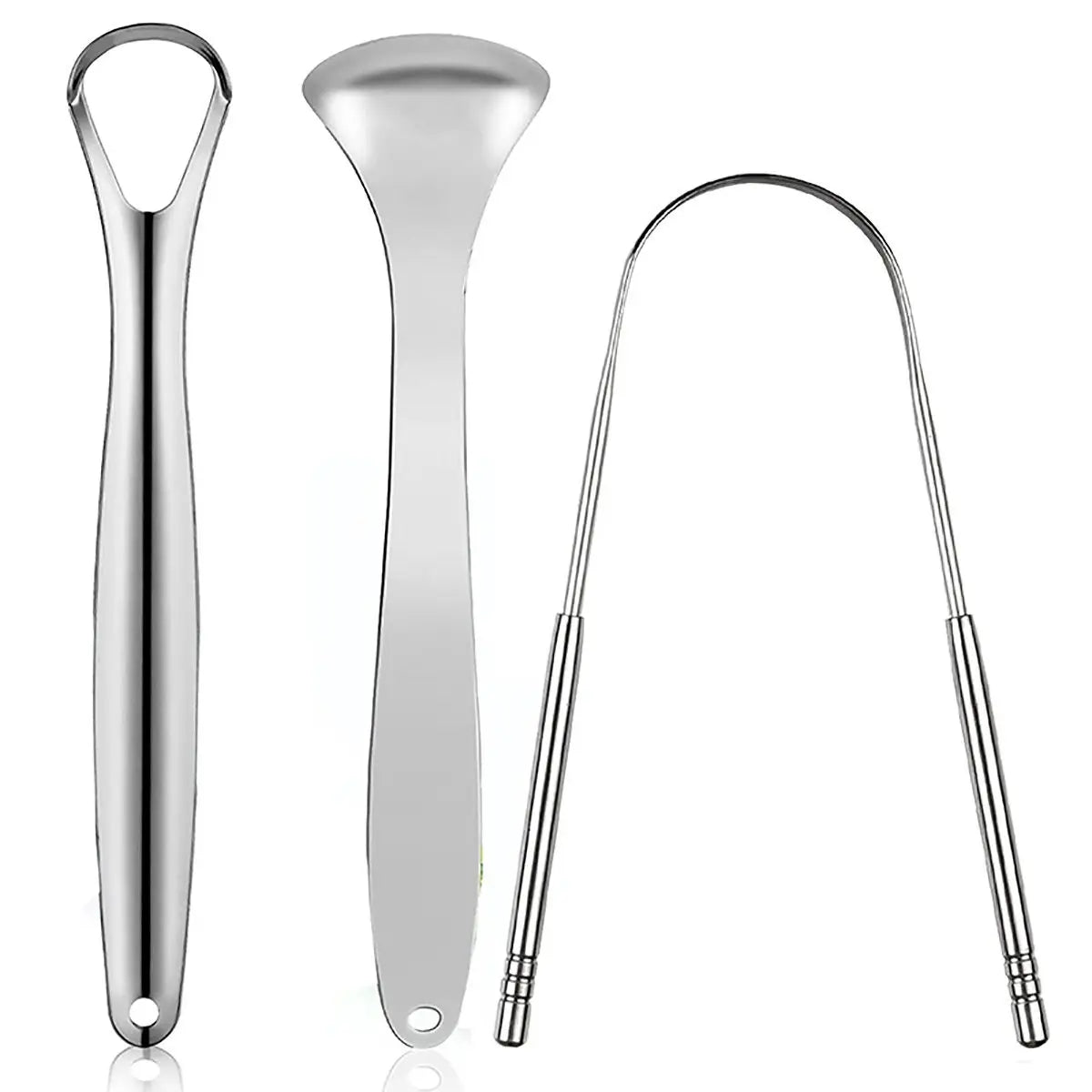 Stainless Steel Tongue Scraper Set with Case | Fresh Breath