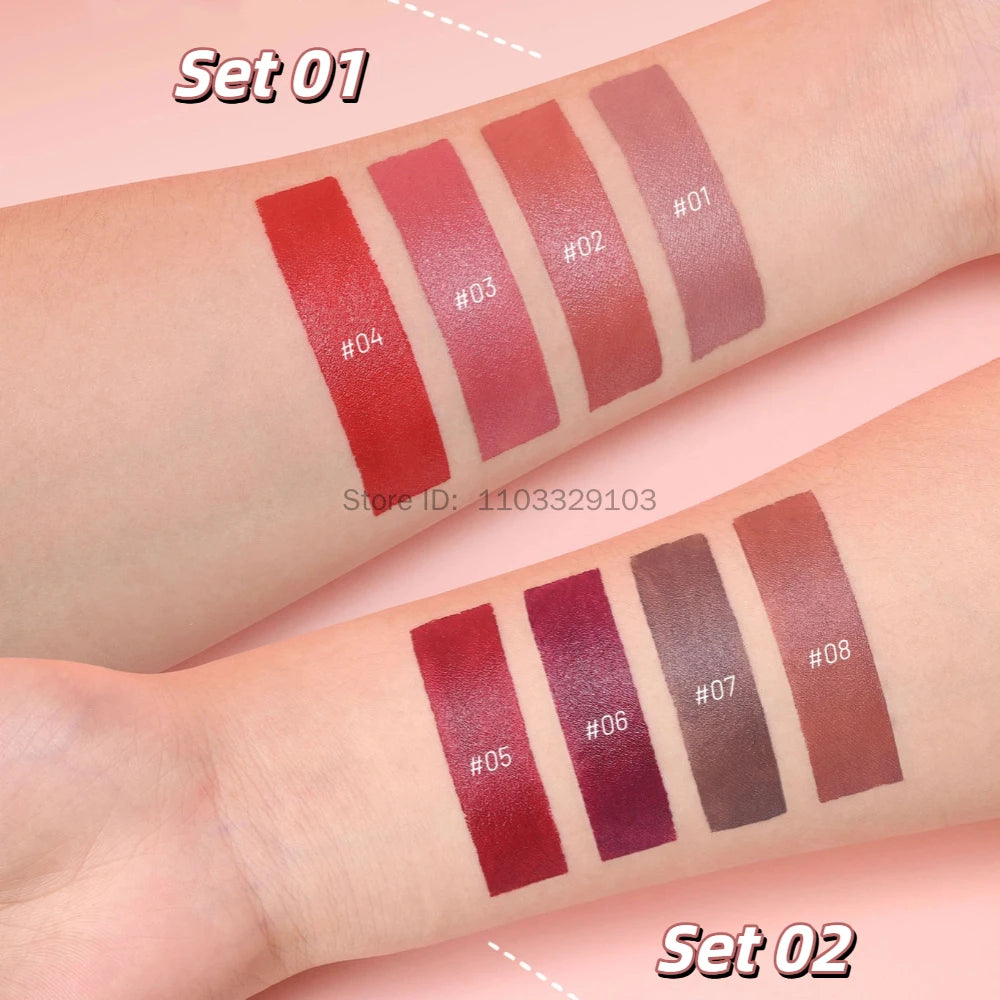 4-Pack Waterproof Matte Lip Liner Set – Nude, Brown & Red Lip Liner Set PRIMED