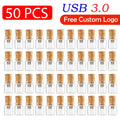 50 Pcs Wooden USB 3.0 Flash Drives 4–64GB | Custom Logo Gift USB Flash Drive PRIMED 32 GB USB