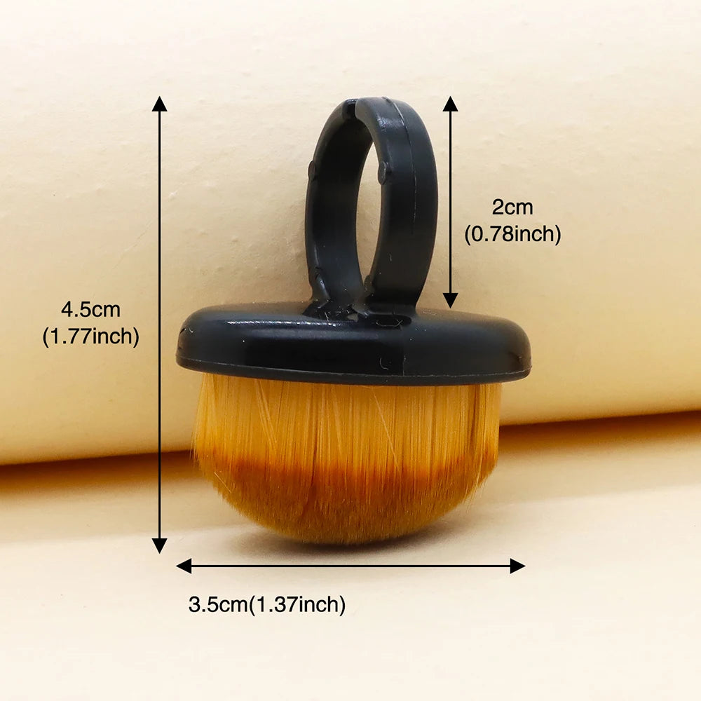 10-Pack Ring Shape Nail Dust Brushes – Salon Manicure Kit Nail Dust Brush PRIMED