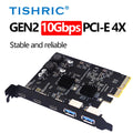 TISHRIC 10Gbps PCIe USB 3.2 Type-C Expansion Card 1–5 Port PCIe USB Expansion Card PRIMED 4X 2 USB 3 Type C China Mainland