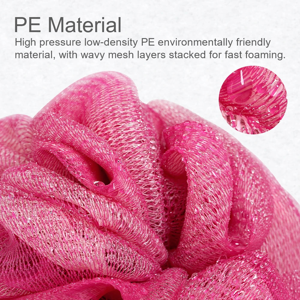 Two-Color Exfoliating Bath Pouf & Body Scrubber | Nylon Mesh Bath Pouf Scrubber PRIMED
