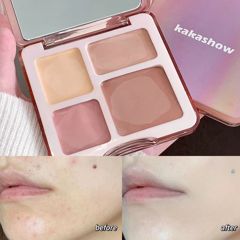 4-Color Contour & Highlight Bronzer Palette | 3D Face Sculpt Contour Bronzer Palette PRIMED