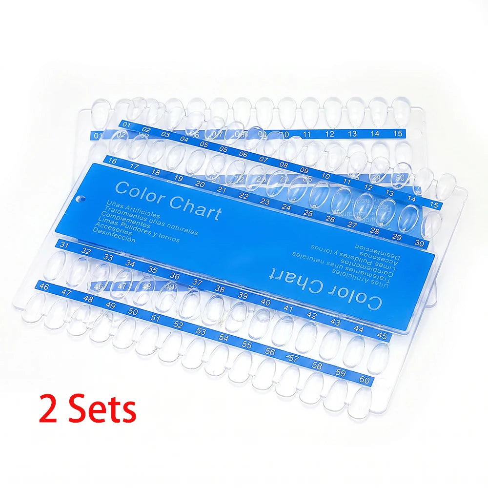 60-Tip Nail Art Color Display Card | Polish Swatch Board