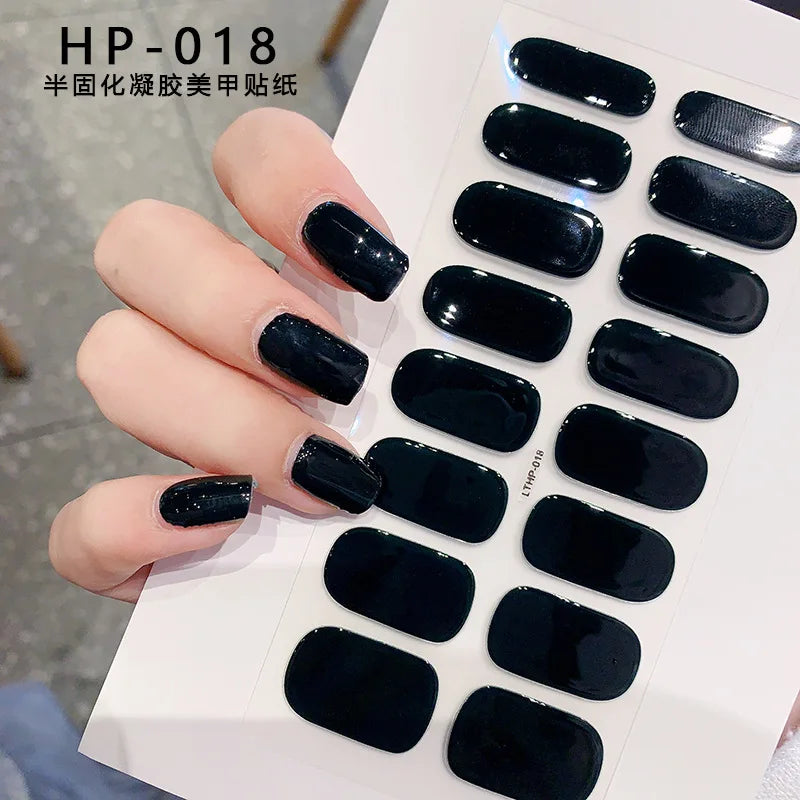 Semi-Cured Gel Nail Wraps Pink Tulip Floral | 16 Tips/Sheet
