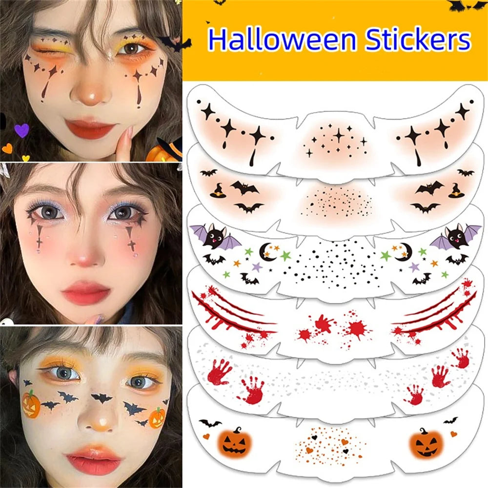 Halloween Glow Temporary Face Tattoo Sticker – Waterproof Decal Temporary Tattoo Sticker PRIMED