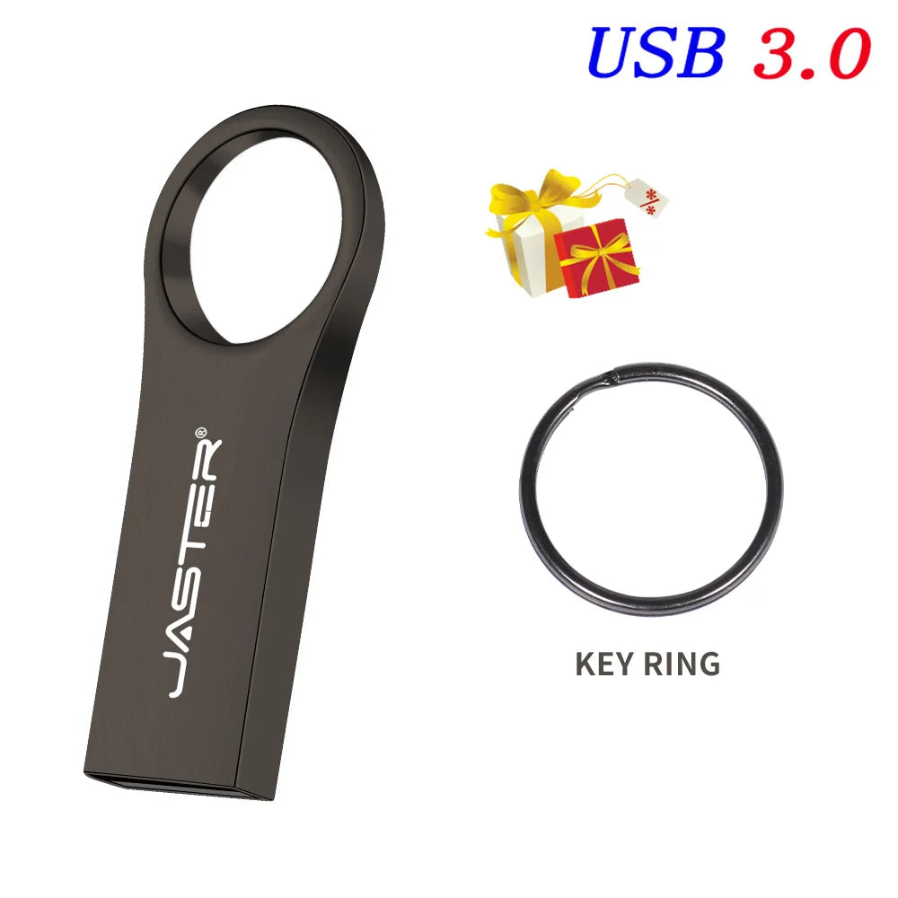 JASTER Metal USB 3.0 Flash Drive | Custom Logo 8–128GB USB Flash Drive PRIMED 128 GB black