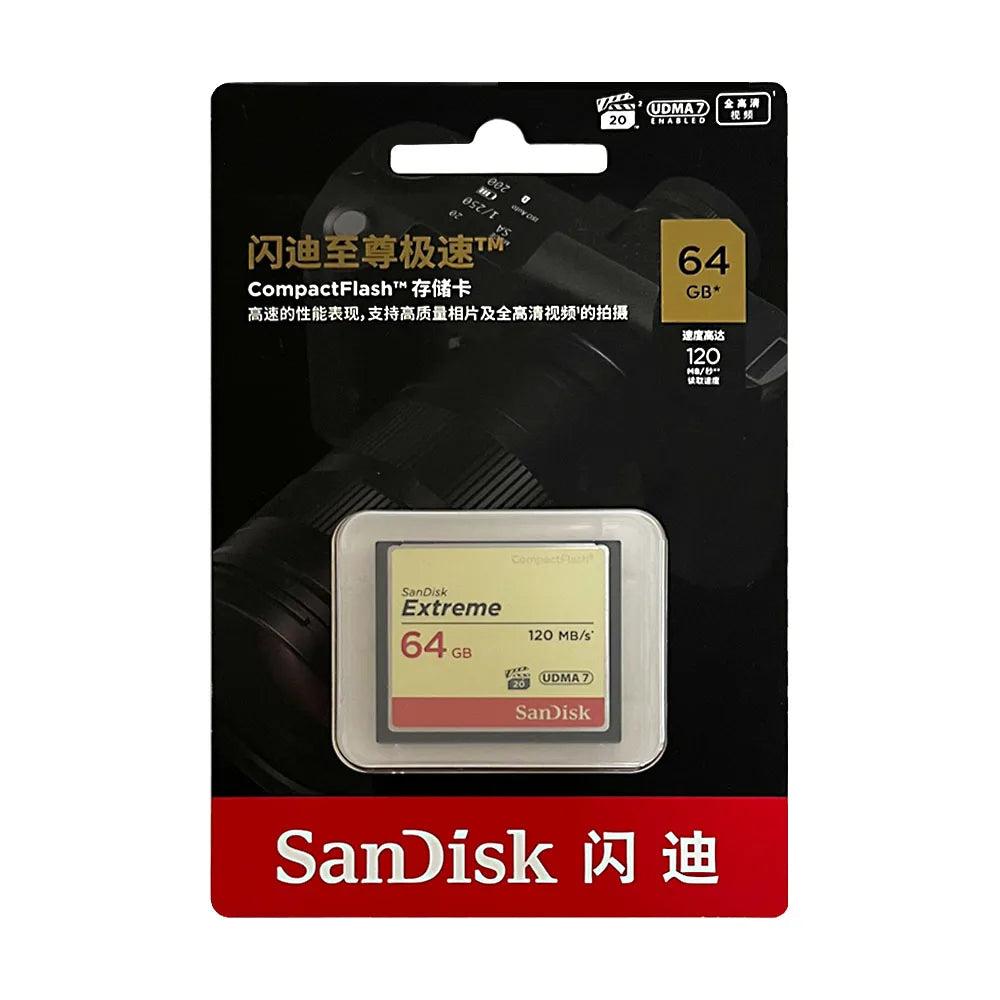 SanDisk Extreme CF Card 32GB 64GB 128GB 800X – DSLR Memory CompactFlash Memory Card PRIMED 64GB