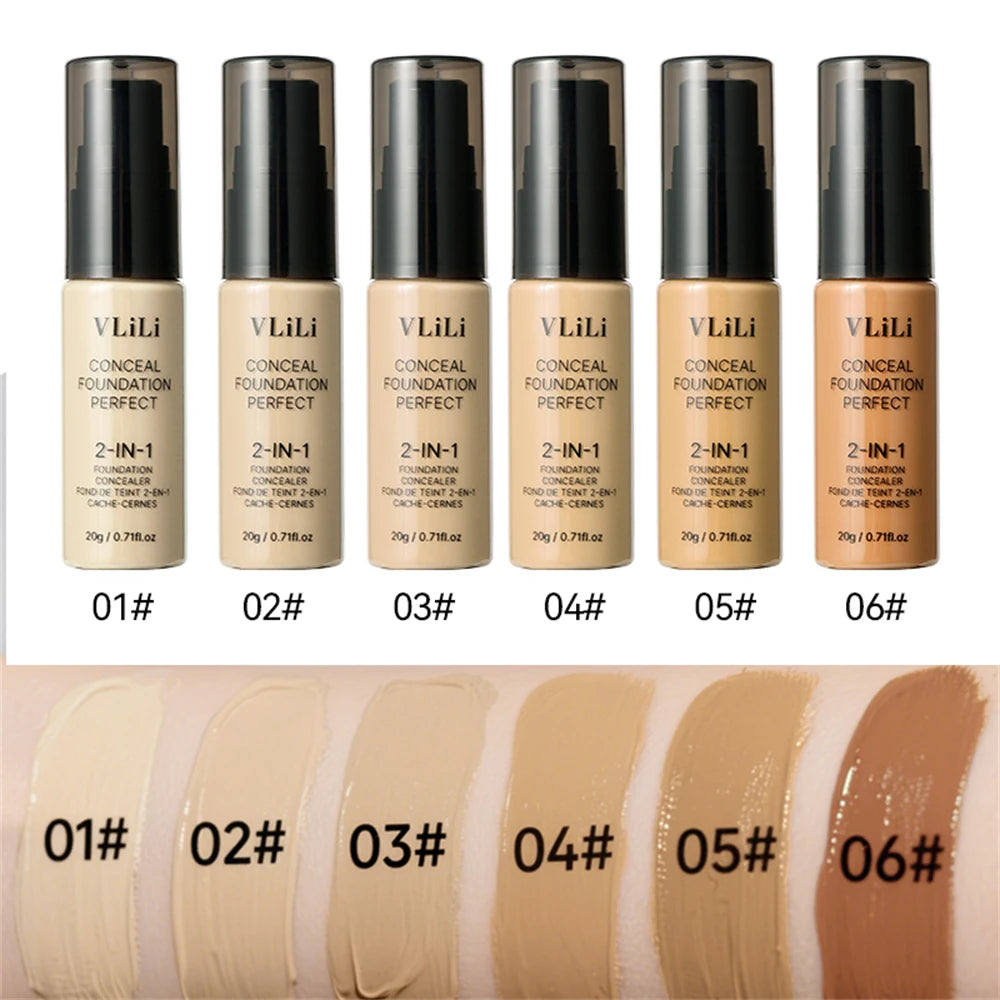 Waterproof Full Coverage Liquid Foundation & Puff Set Liquid Foundation Set PRIMED