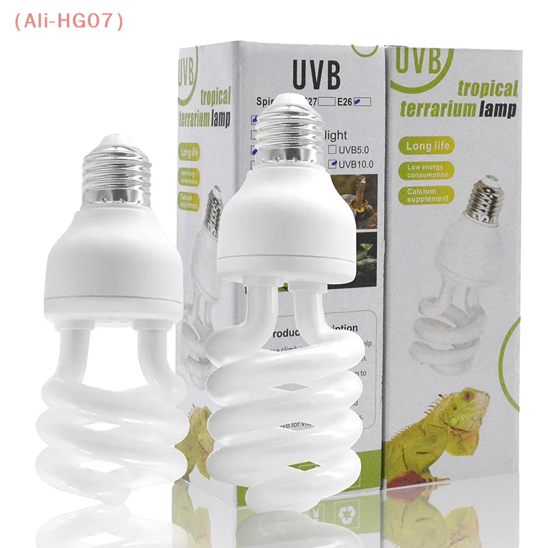 UVB Reptile Basking Lamp 13W/26W – 5.0 & 10.0 Terrarium Light Reptile UVB Lamp PRIMED