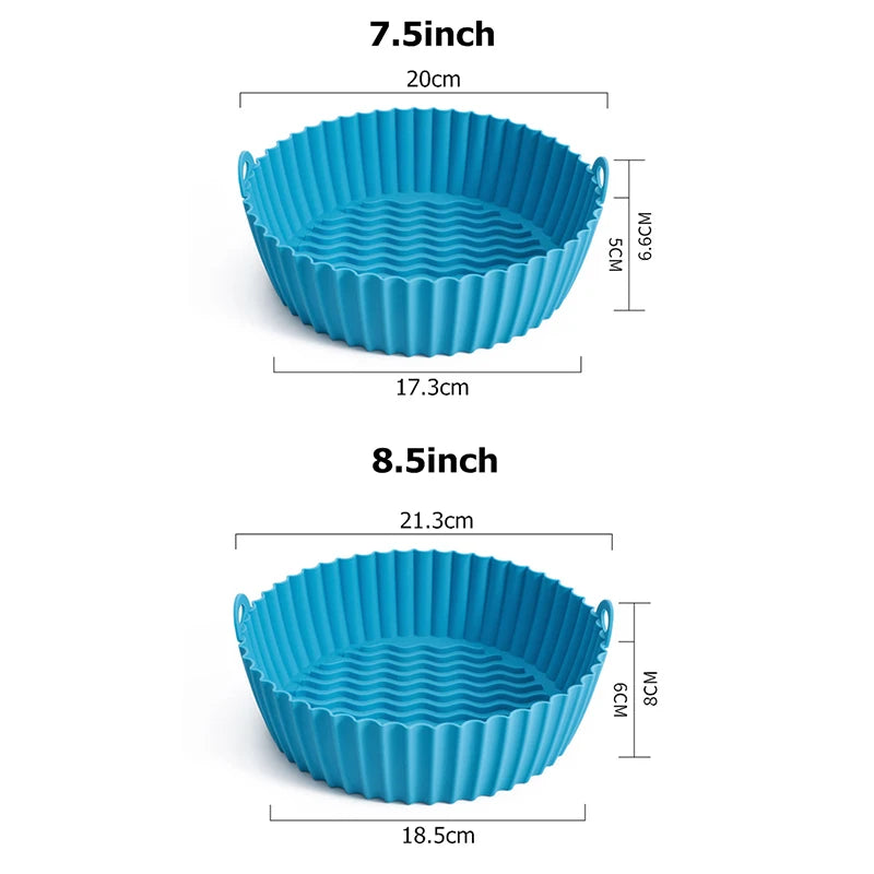 LMETJMA Reusable Silicone Air Fryer Liner Round Basket Insert Silicone Air Fryer Liner PRIMED