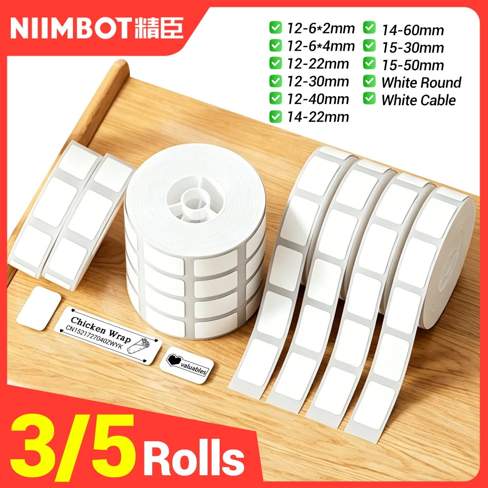 Niimbot Waterproof Label Rolls for D11 D110 D101 H1S Printer Thermal Label Rolls PRIMED