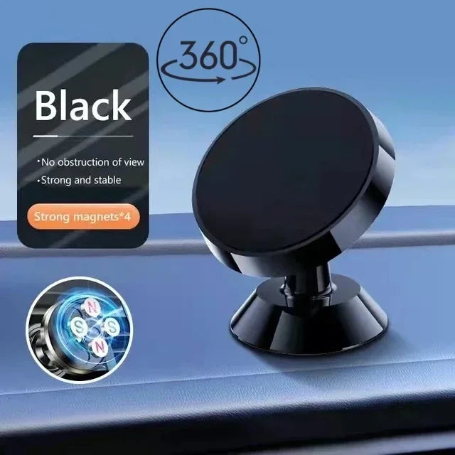 Universal Magnetic Car Phone Mount – Dashboard & Windshield Car Phone Mount PRIMED Black-Rotate