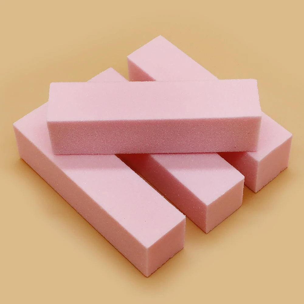 Sponge Nail Buffer Sanding File Block 3/5/10 Pcs – Pink