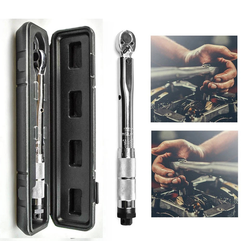 5-60 N.m Adjustable Torque Wrench 3/8" Drive + Socket Adapter Set Torque Wrench Set PRIMED