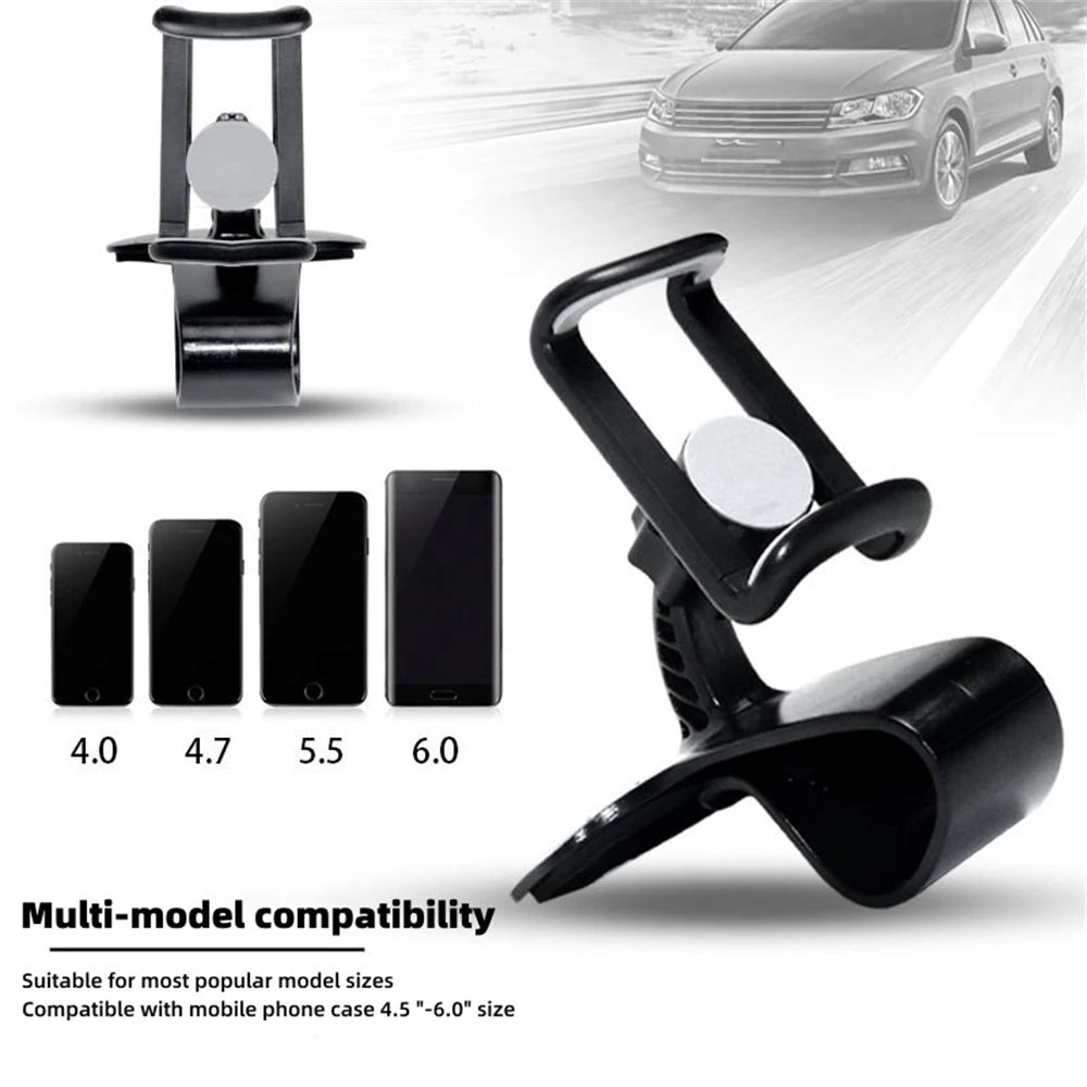 Universal 360° Car Phone Holder Dashboard Clip Mount – Black Car Phone Mount PRIMED