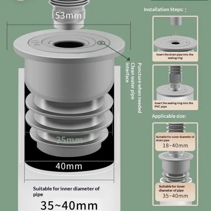 Silicone Floor Drain Seal Ring – Anti-Odor Sewer Pipe Plug