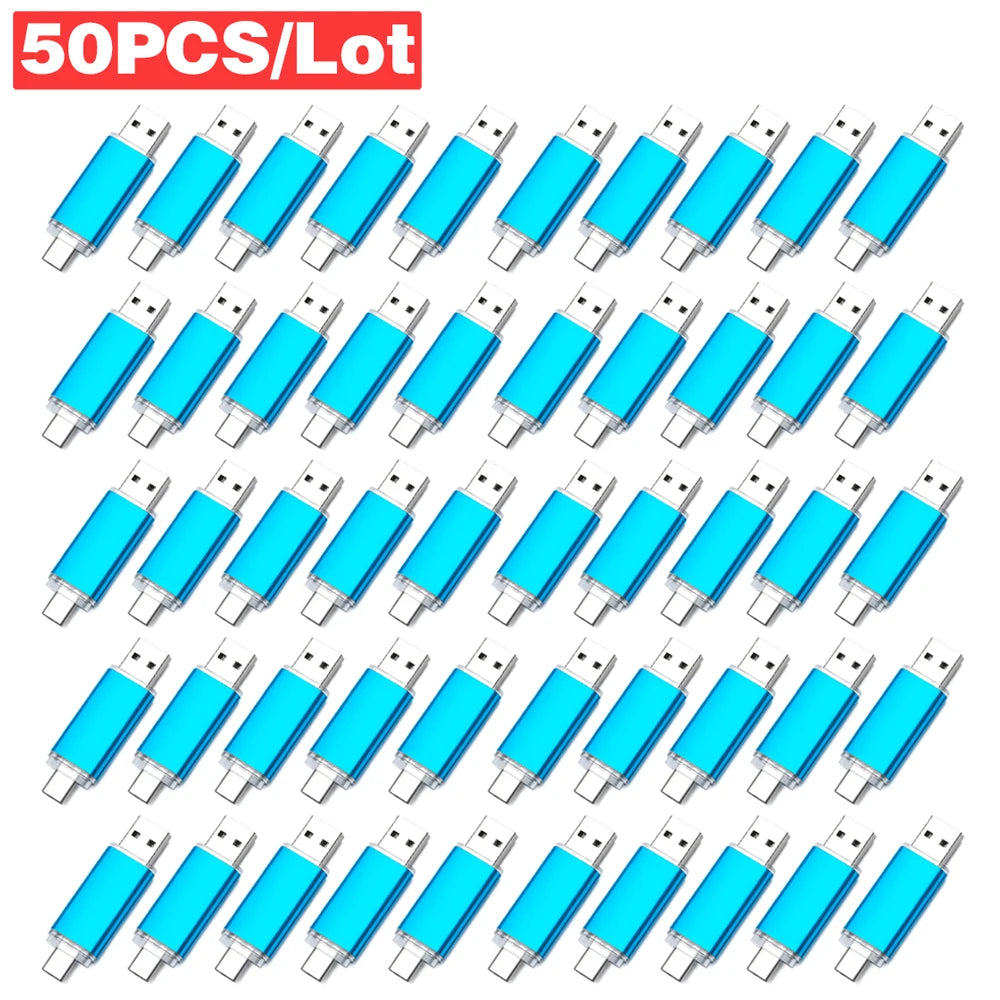 50-Pack USB Type-C Flash Drives 4GB–128GB | Bulk Memory Sticks USB Flash Drive PRIMED 4GB Blue CN