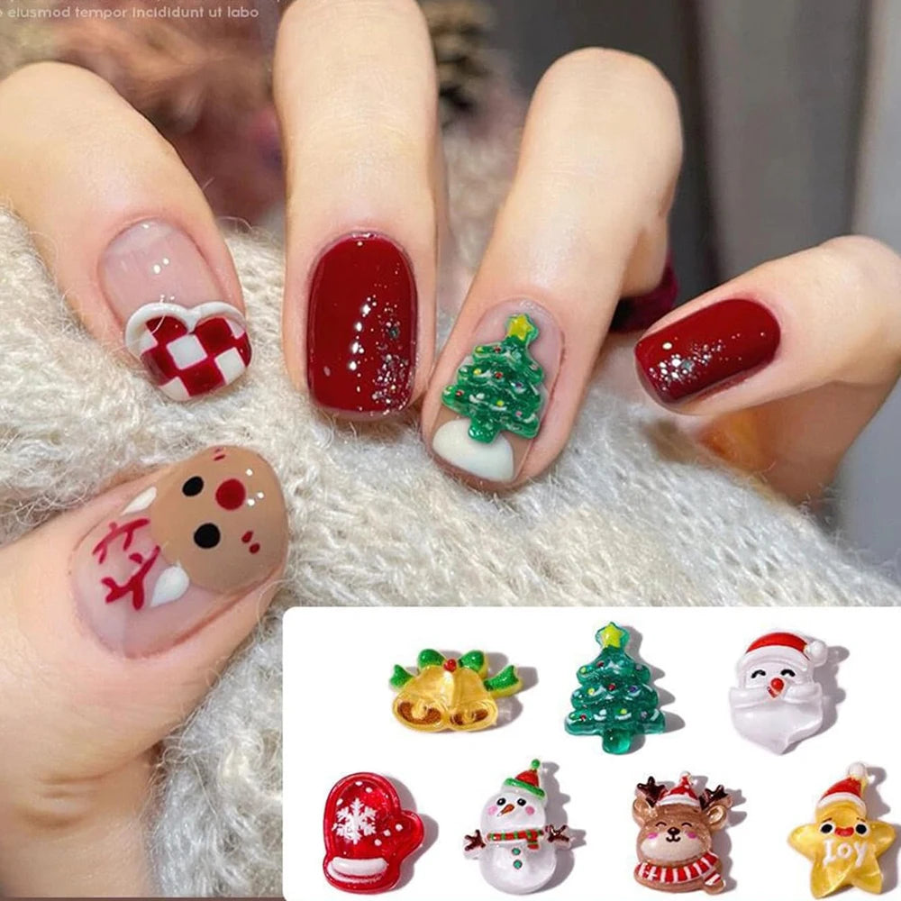 Christmas Nail Art Charms 30/50pcs – Xmas Manicure Decor Nail Art Charms PRIMED