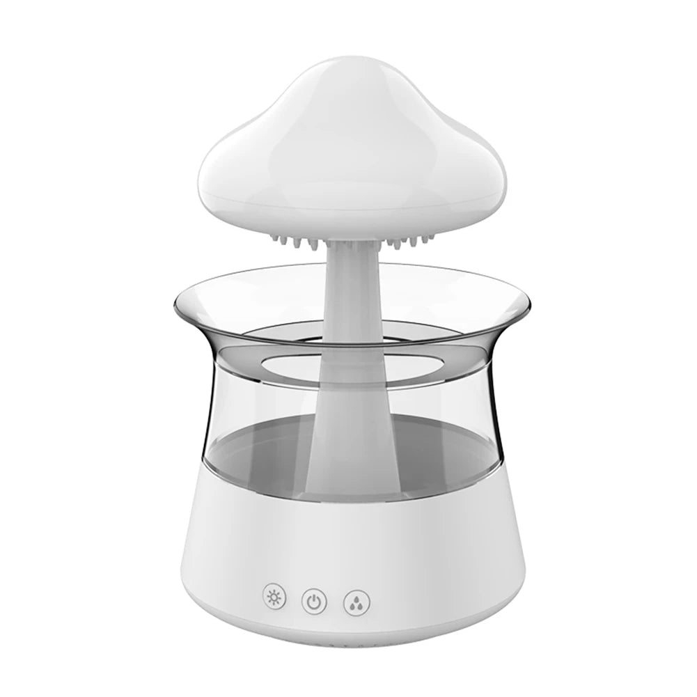 Mushroom Rain Mist Maker – LED Aroma Diffuser & Humidifier Aroma Diffuser Humidifier PRIMED WHITE 100V-240V EU Plug