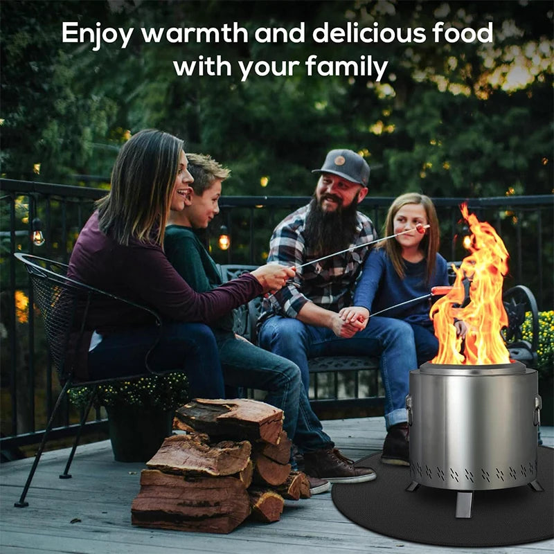 LMETJMA Round Fire Pit Mat – Fireproof BBQ Grill Pad for Deck Fire Pit Mat PRIMED