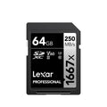 Lexar 1667x V60 SDXC UHS-II Card | 4K | 250MB/s | 64–256GB SD Memory Card PRIMED 64 GB