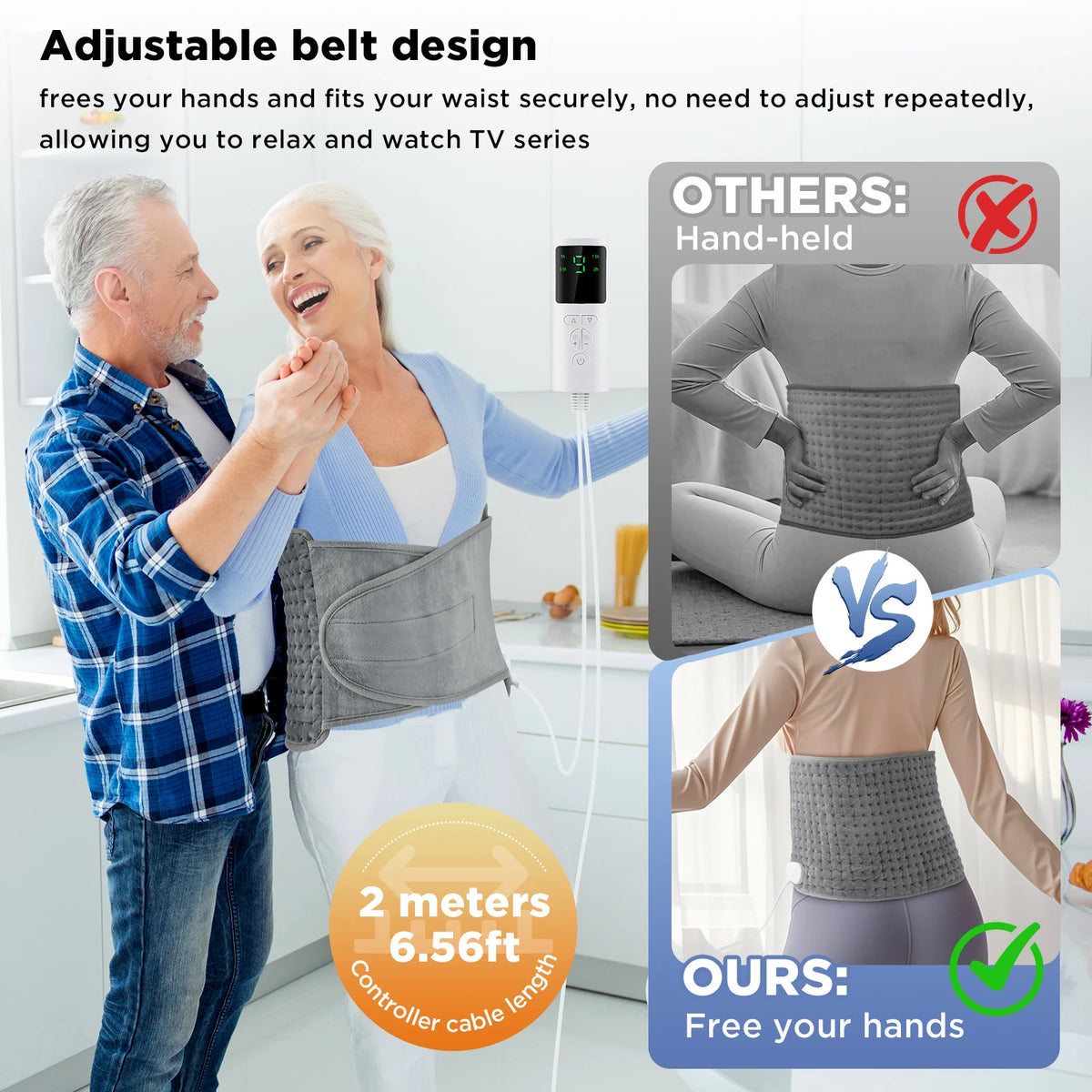 Hailicare Electric Heating Pad – 9-Level Waist & Back Warmer Electric Heating Pad PRIMED