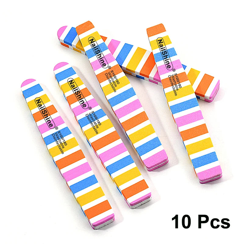 Sponge Nail Files 100/180 Grit – 5 or 10 Pack Dual-Sided
