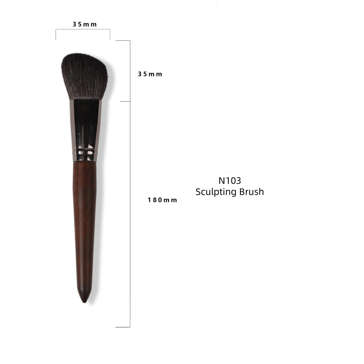 Goat Hair Makeup Brush Set – Foundation, Blush & Eyeshadow