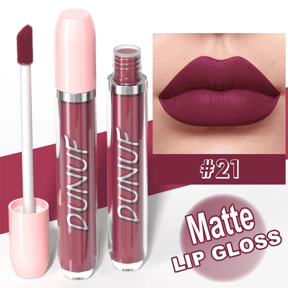 Velvet Matte Liquid Lip Gloss 25 Colors – Waterproof & Long-Lasting
