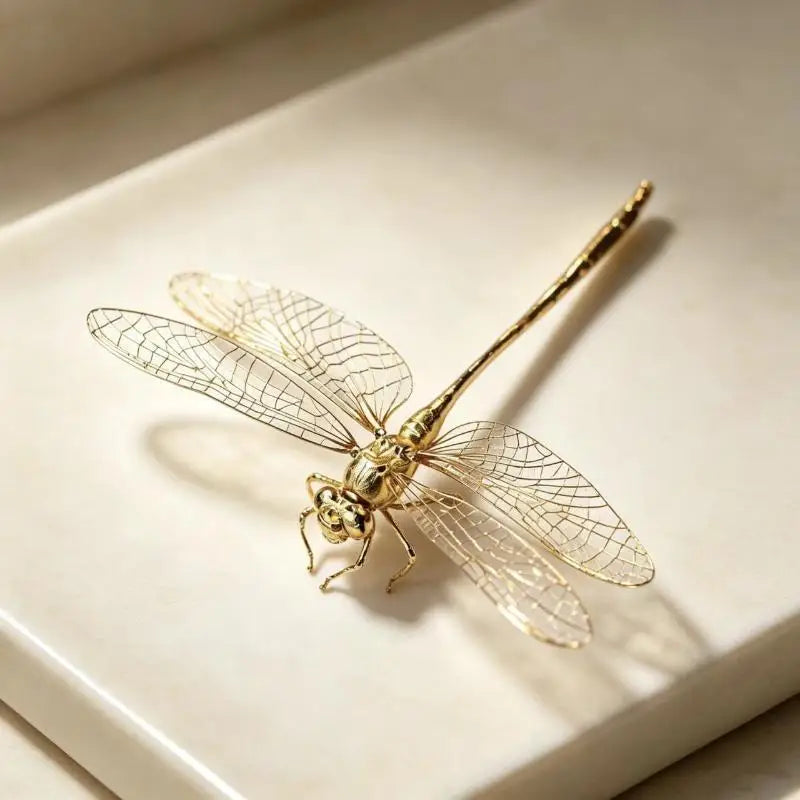 Vintage Zinc Alloy Dragonfly Figurine | Antique Desk Decor