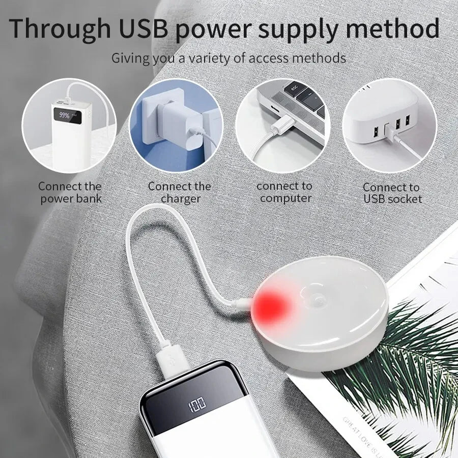 PIR Motion Sensor LED Night Light – USB Rechargeable Lamp Motion Sensor Night Light PRIMED